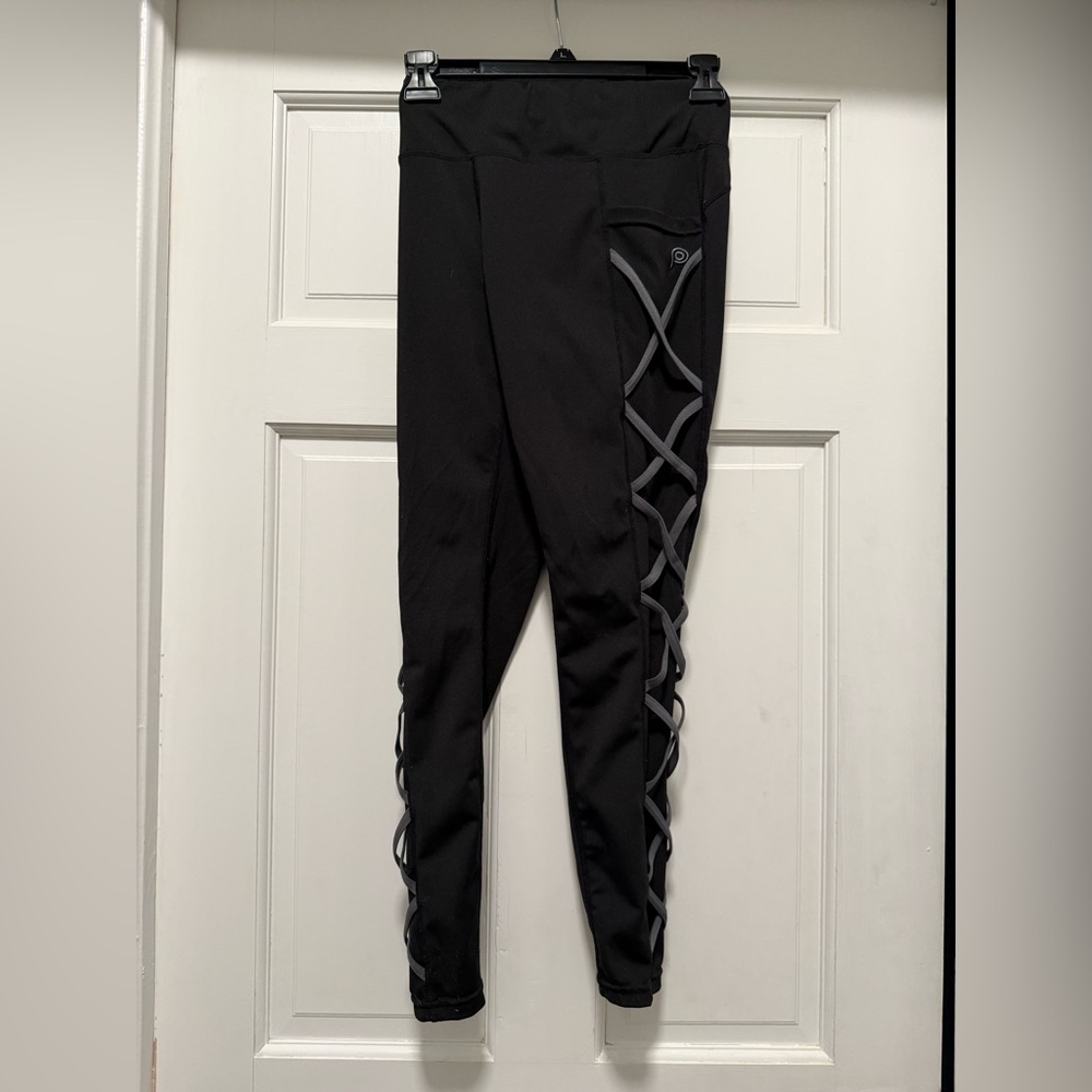 POP Fit Black Leggings with Gray Accents